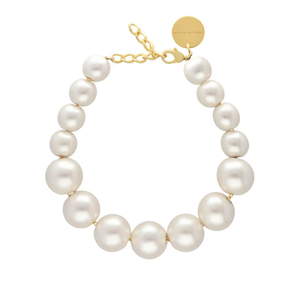 VBARONI Large Bead Necklace in Pearl