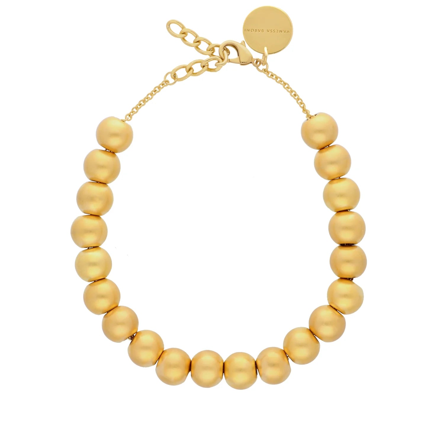 VBARONI  Small bead Necklace in Gold Vintage