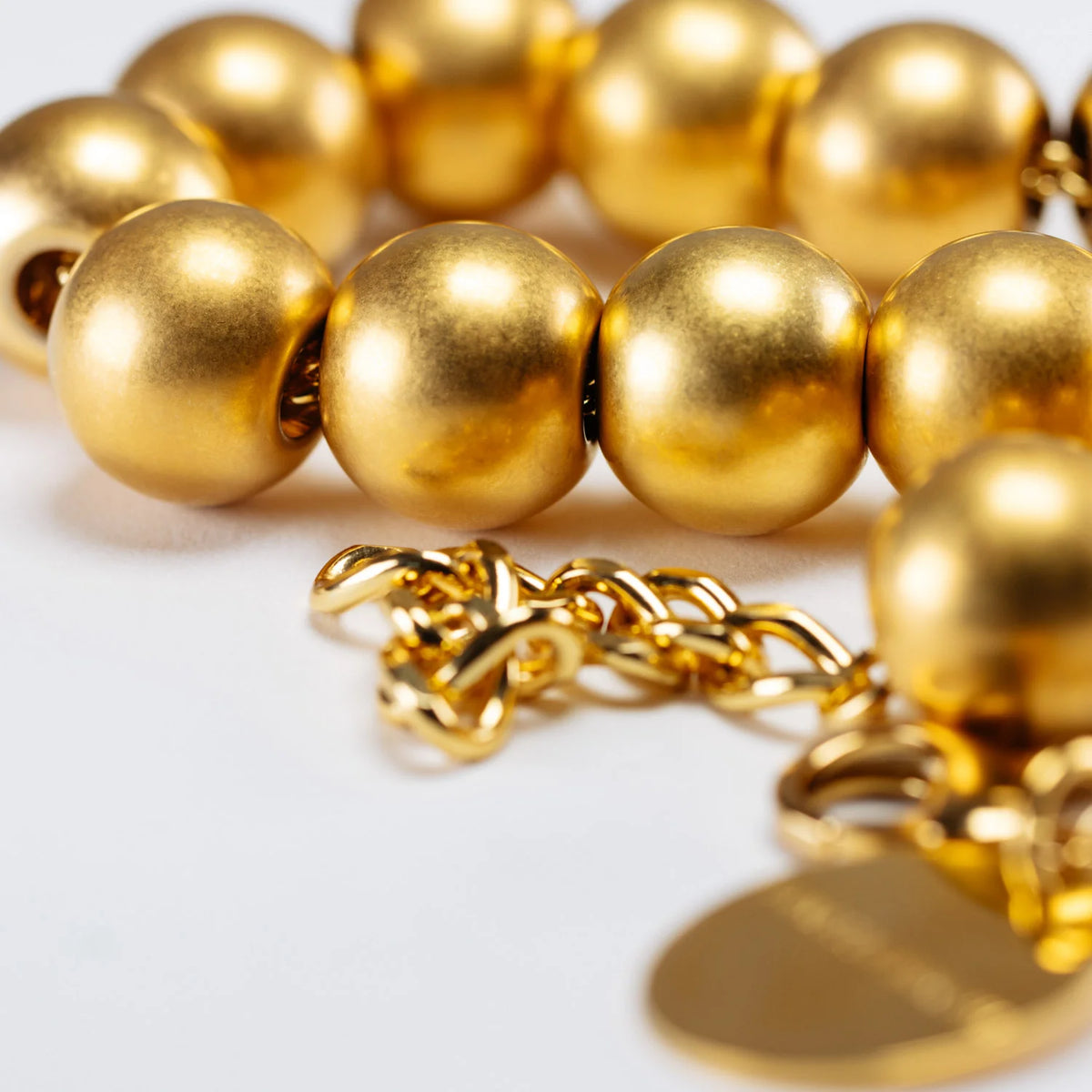 VBARONI  Small bead Necklace in Gold Vintage