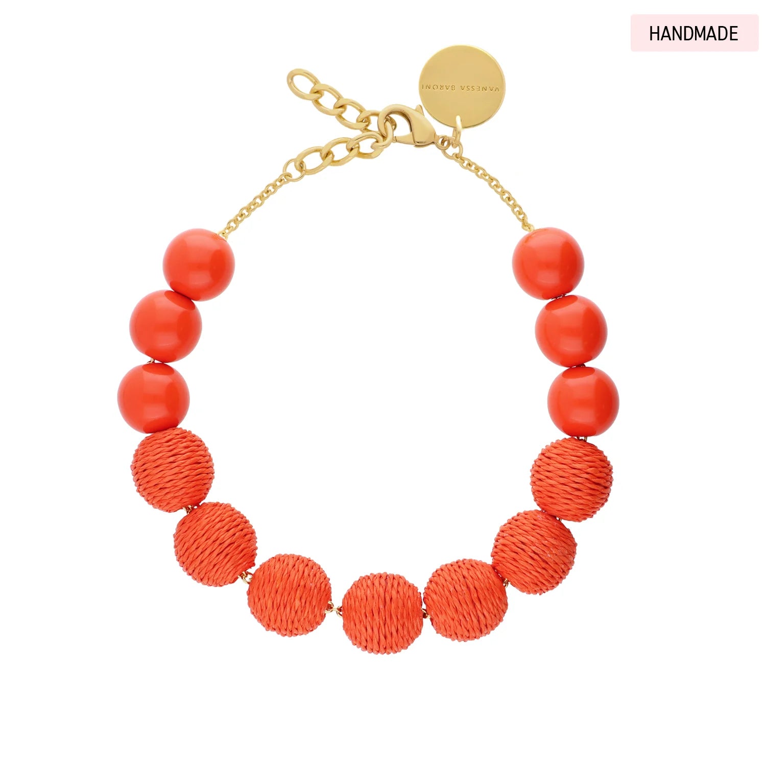 VBARONI Raffia Beads in Orange