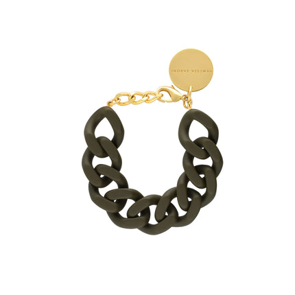 VBARONI Flat Chain Bracelet in Dark Olive