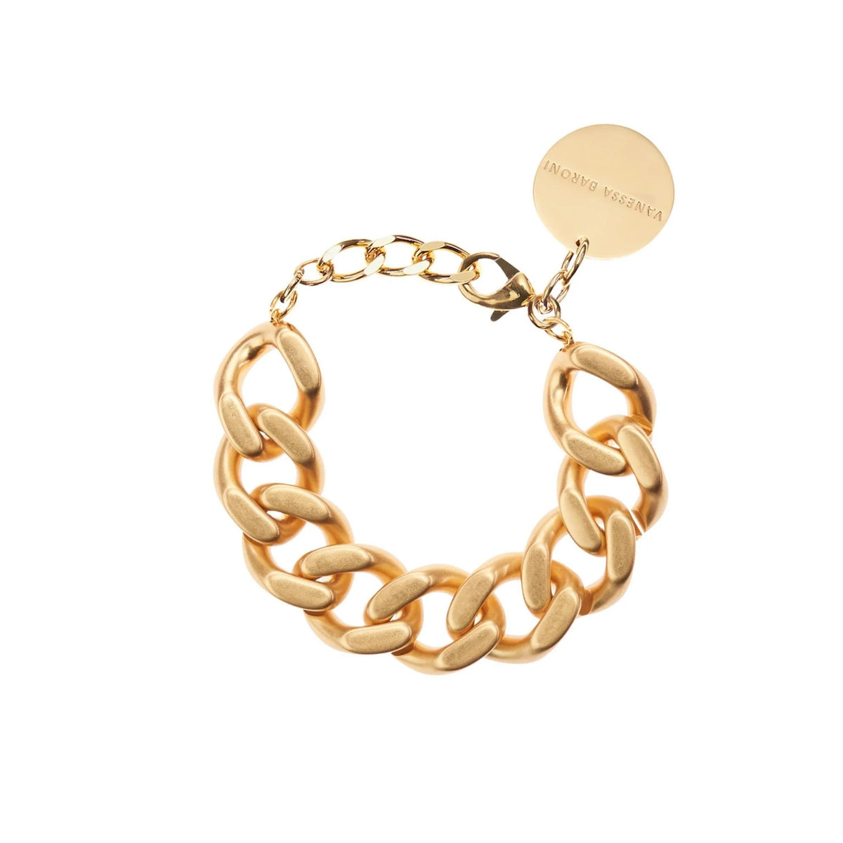 VBARONI Flat Chain Bracelet in Gold Vintage