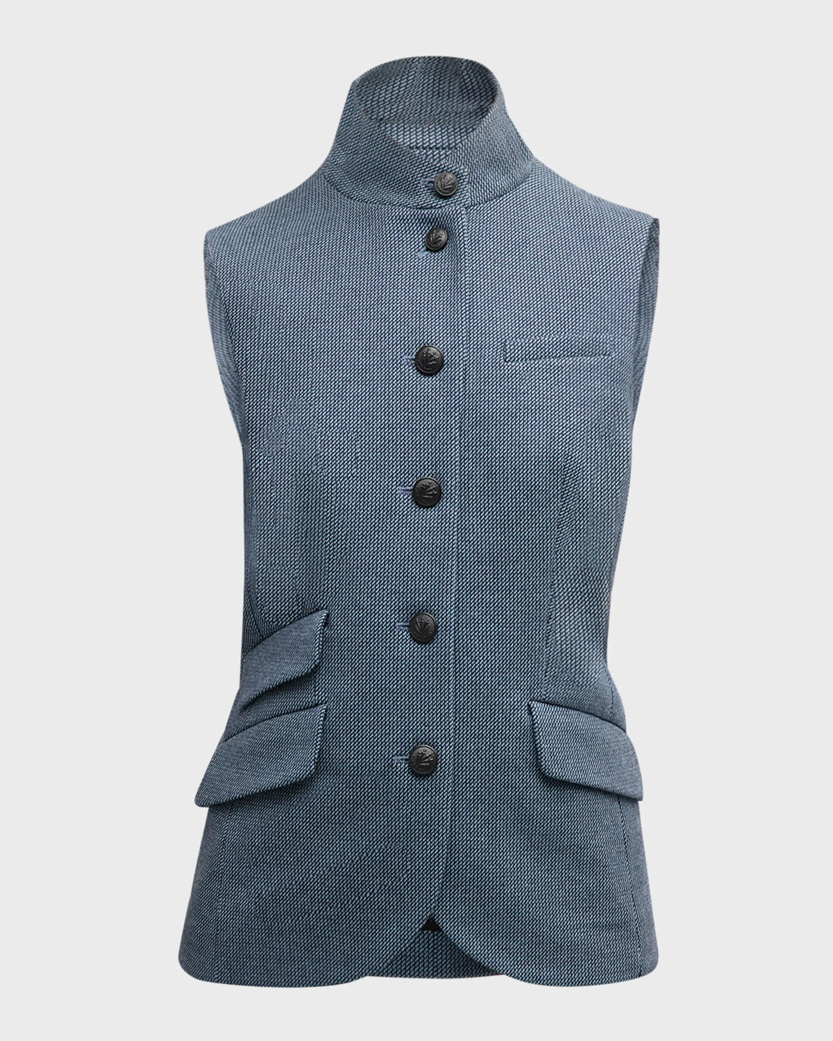 R&B Slade Italian Jacquard Vest in Blue Multi
