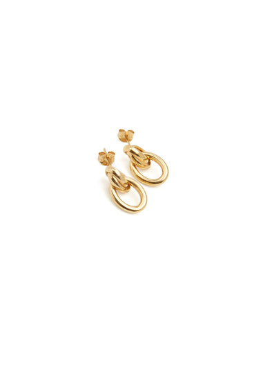 TS Small Gold Double Link Studs