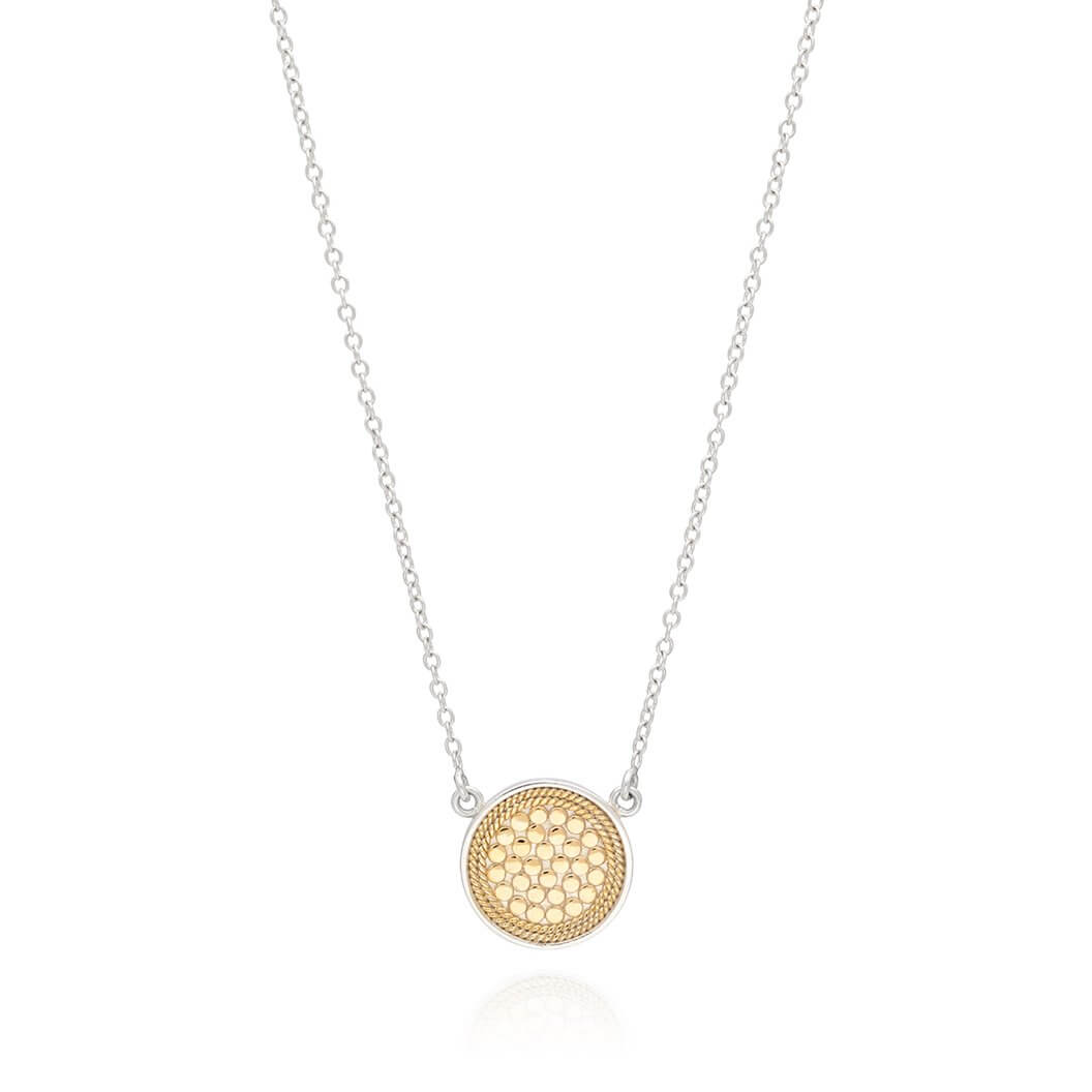 AB 0011N gold and silver small circle necklace