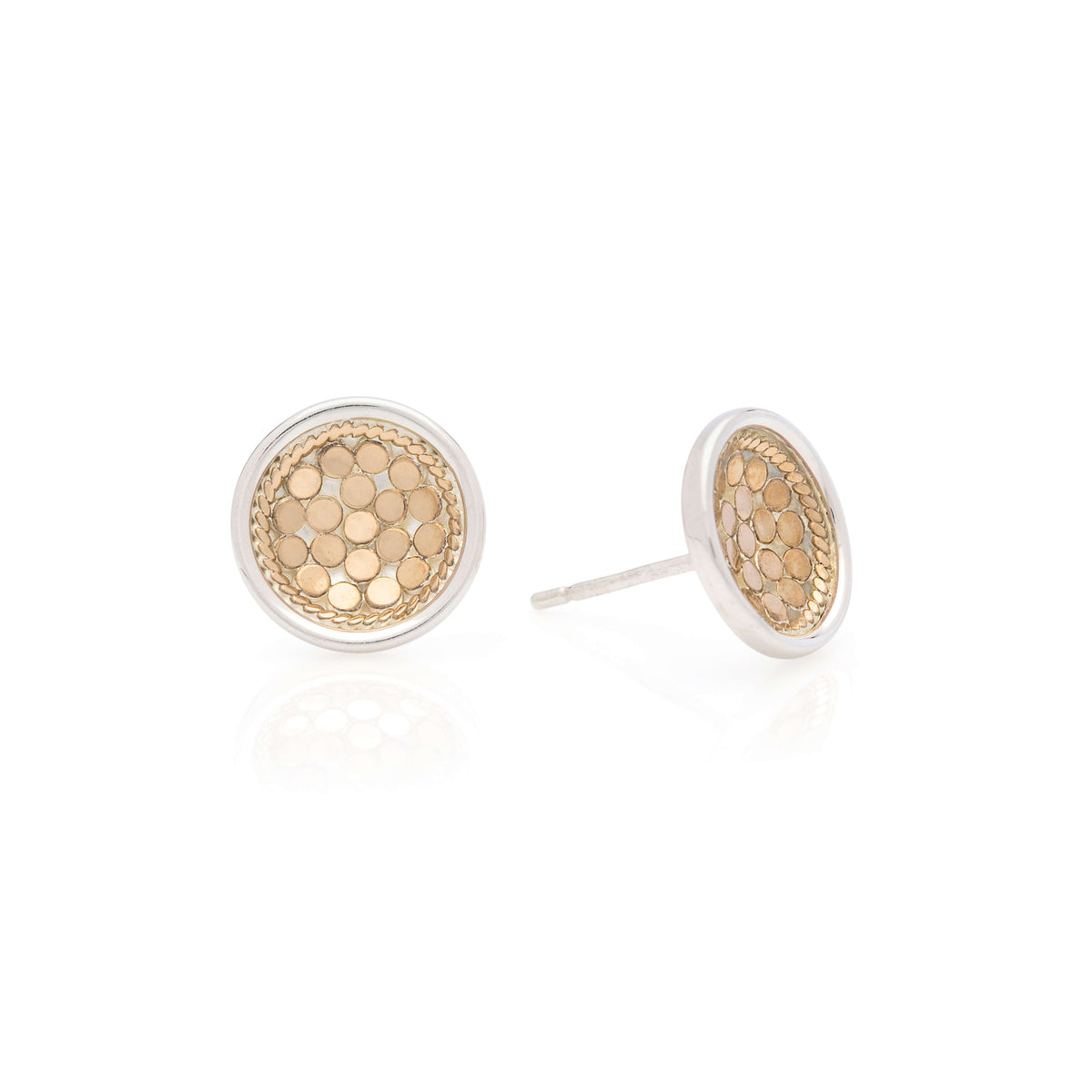 AB 0093E gold large stud earrings