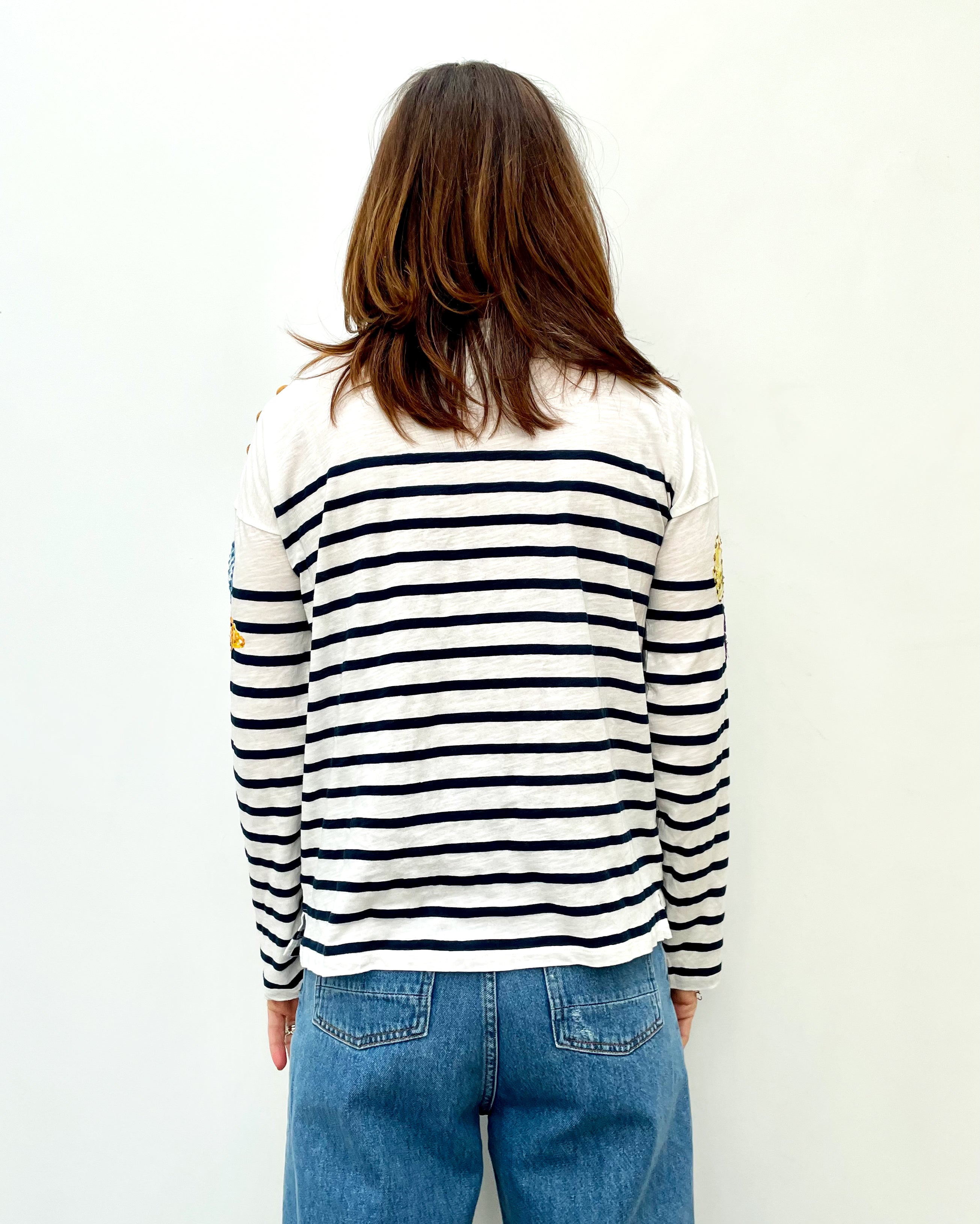 L&H Thilla Striped Shell Top in Blue