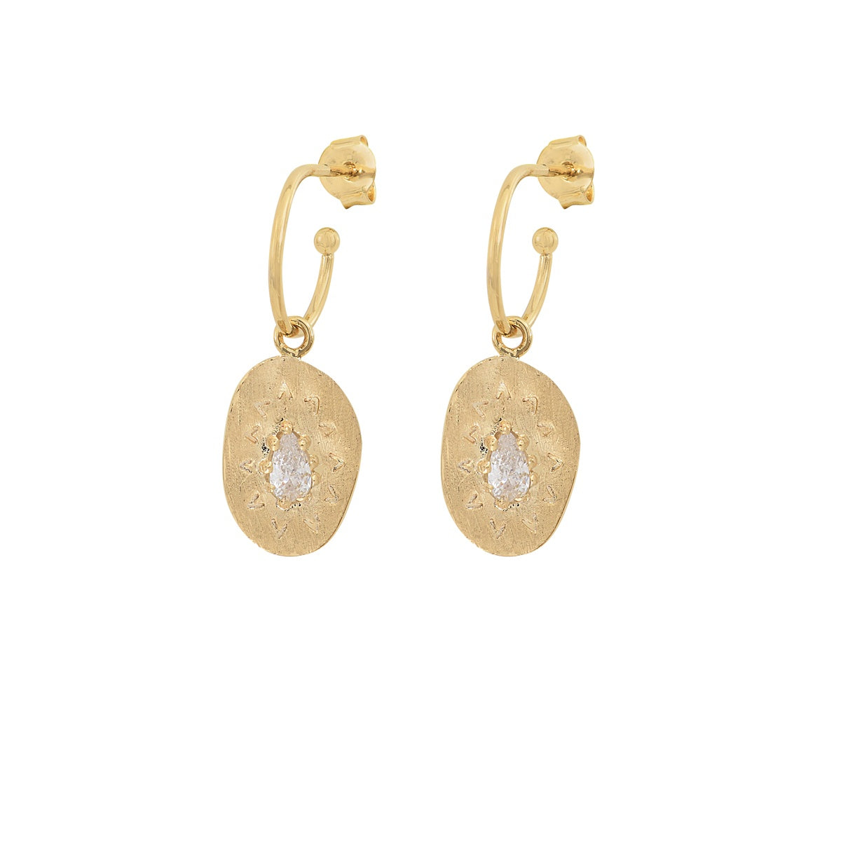 LH Felix White Zircon Earrings in Gold