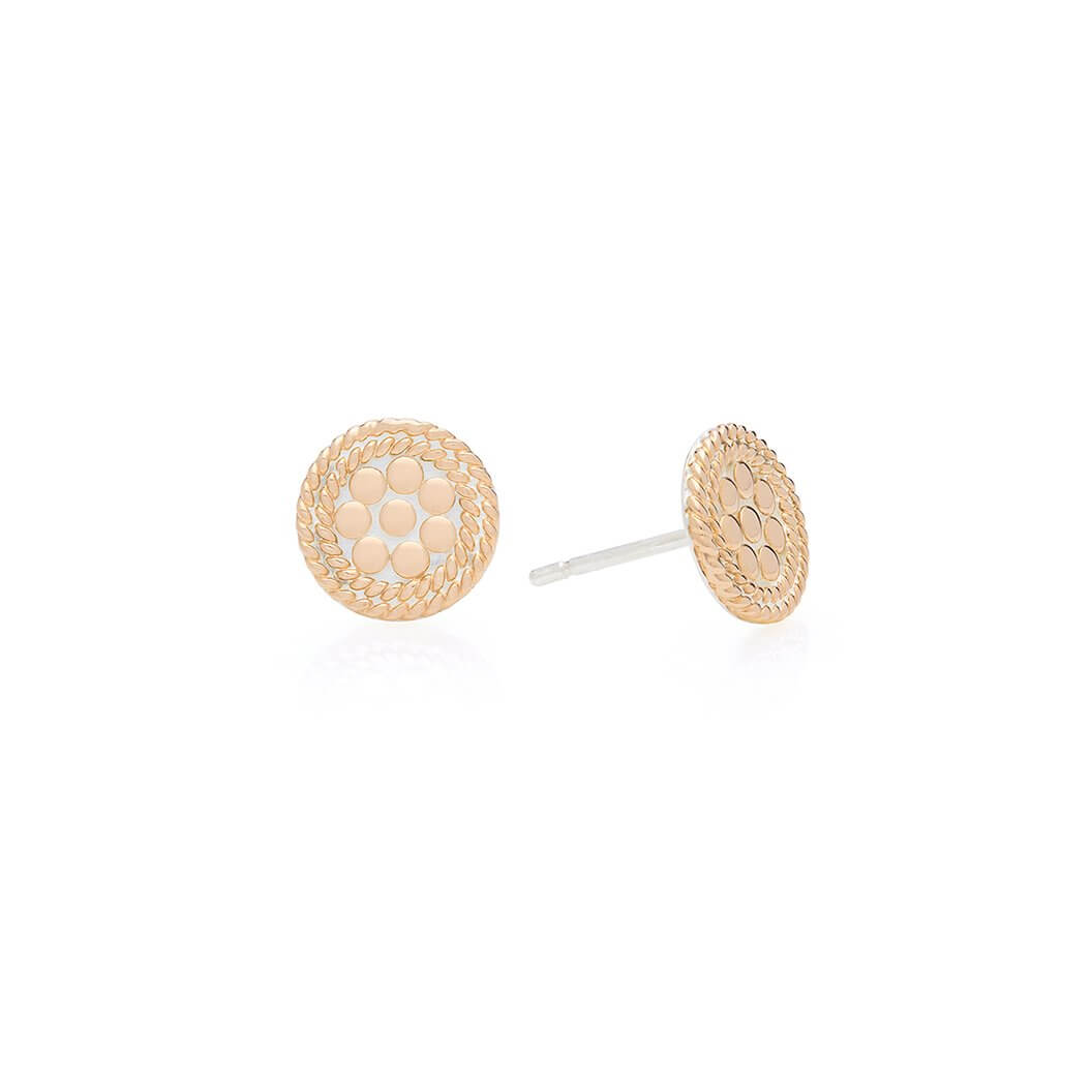 AB 1371E gold round stud earrings