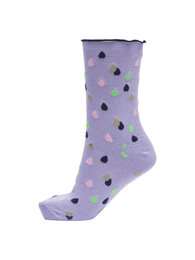 SLF Vida Socks in Violet Tulip Dots