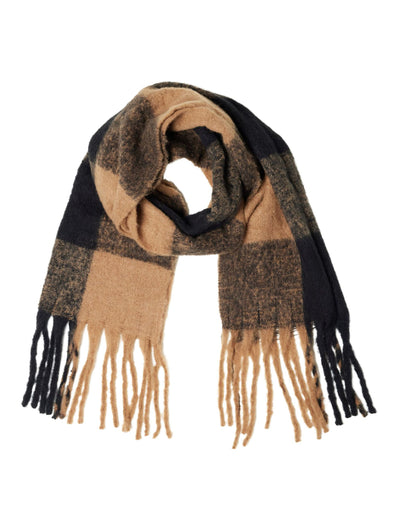 SLF Tally Checked Scarf in Toasted Coconut