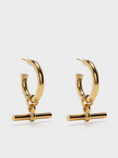 TS Giant T Bar Earrings in Gold