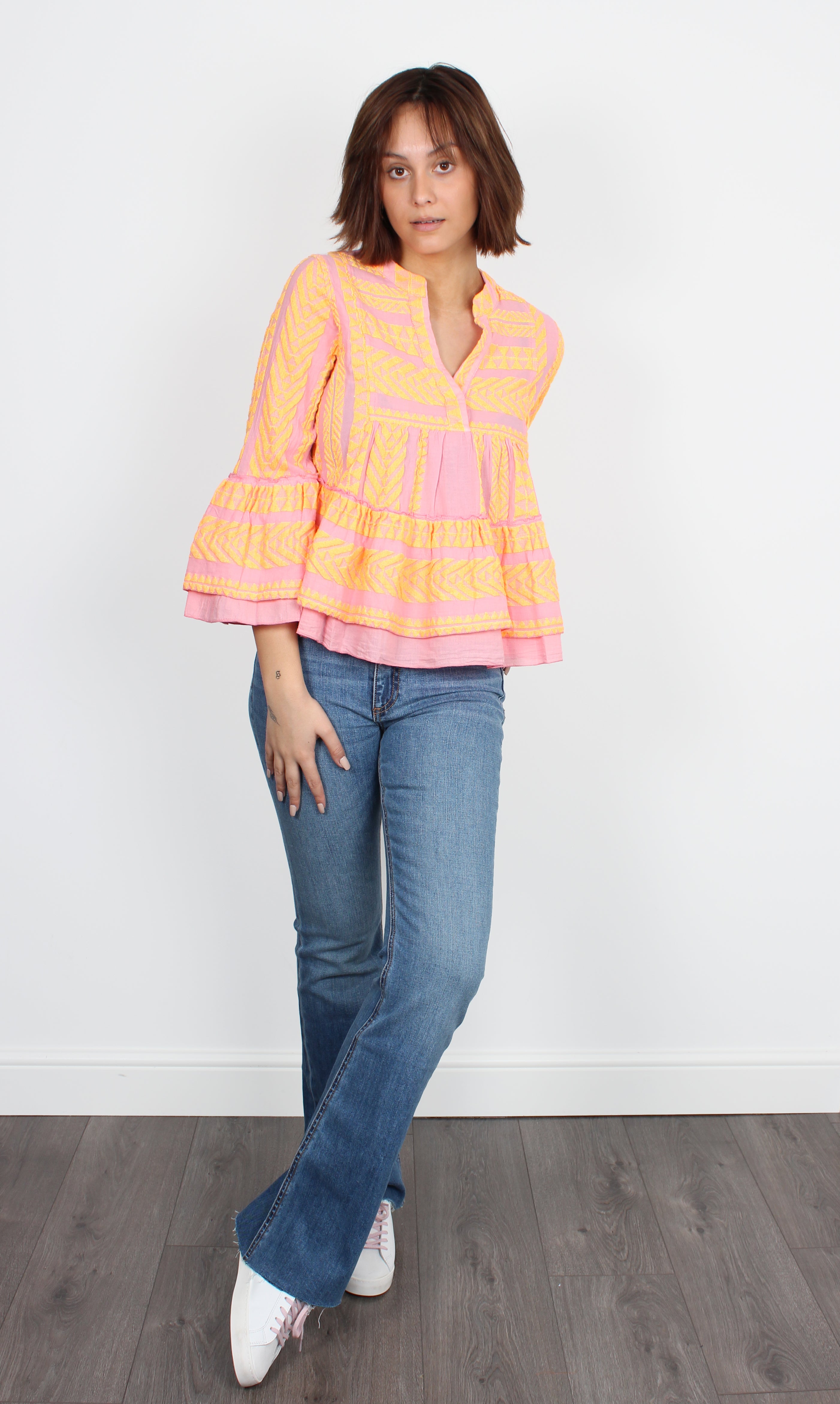 Armonia Top 262 in Neon Lime Orange and Pink