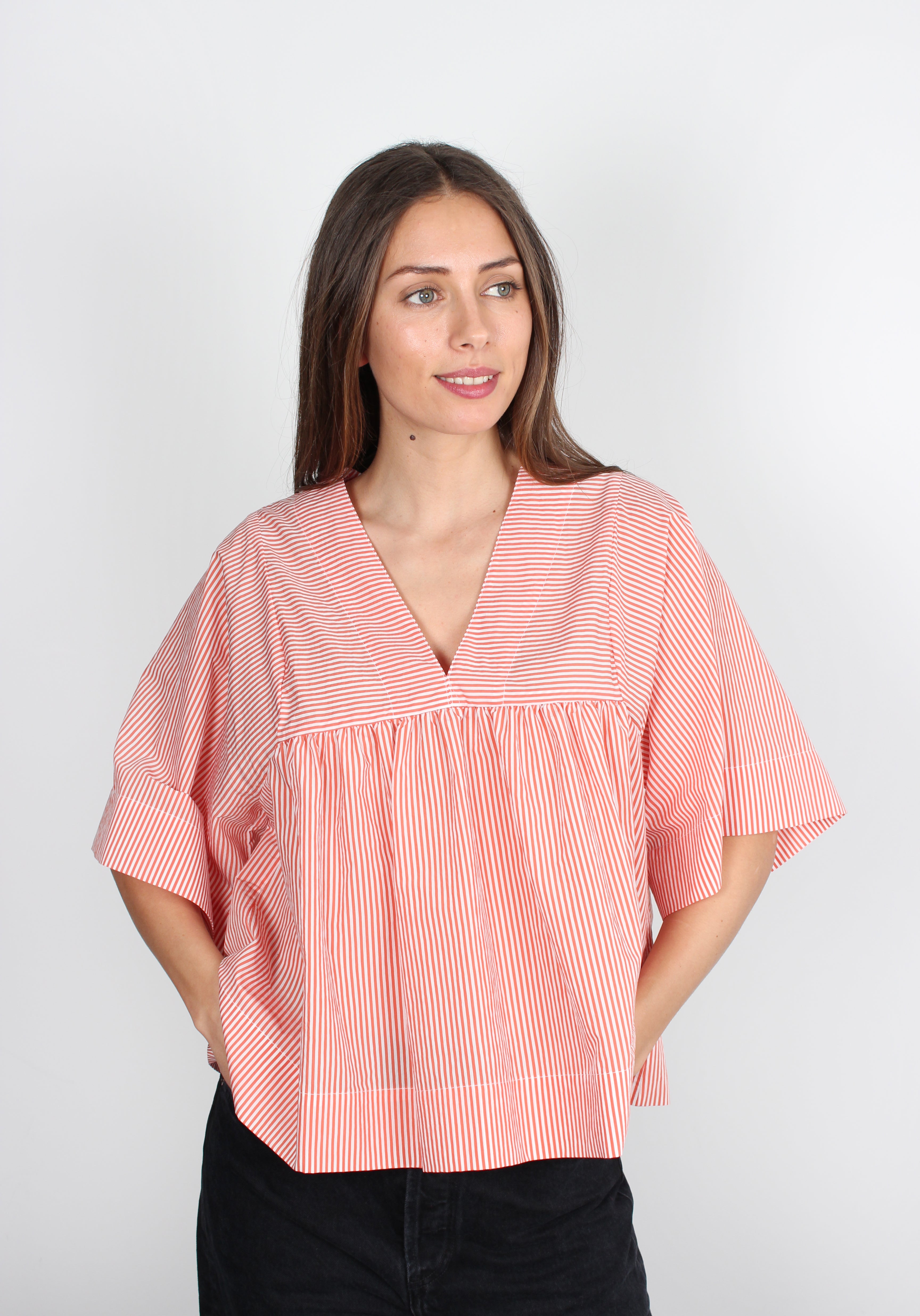 Bellerose Azelie oversized cotton-blend striped blouse