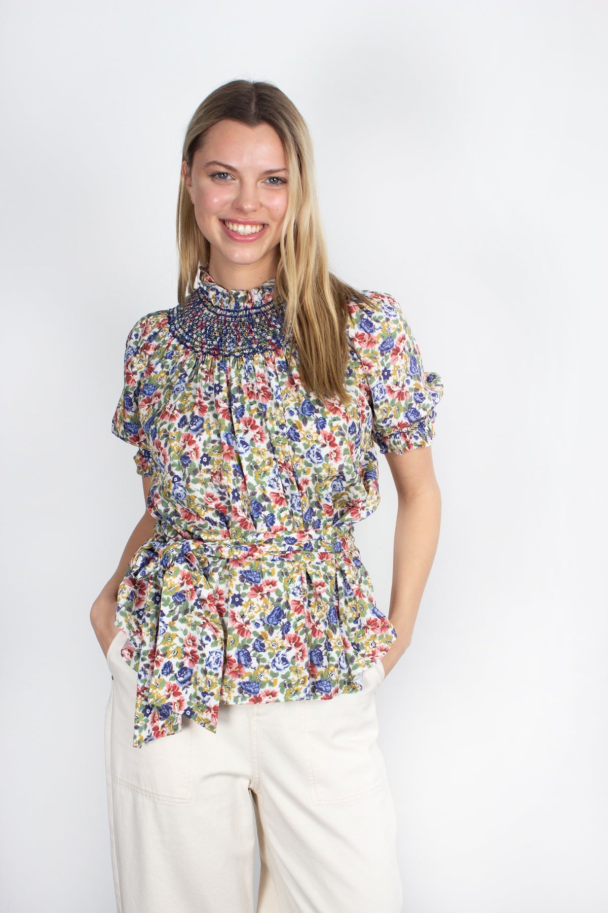 Loretta Caponi Maria floral-print blouse