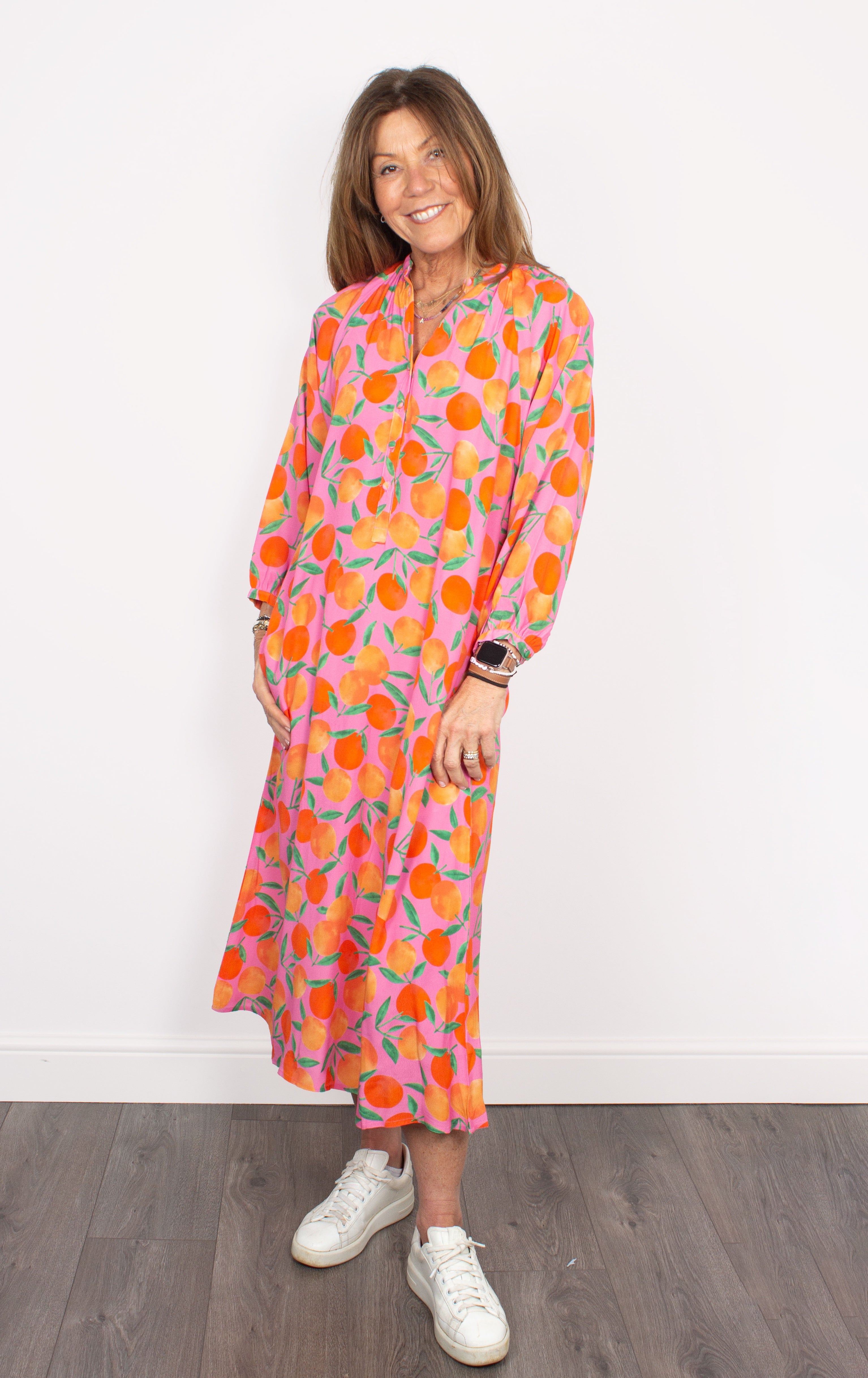 Primrose Park London Zion clementine-print dress