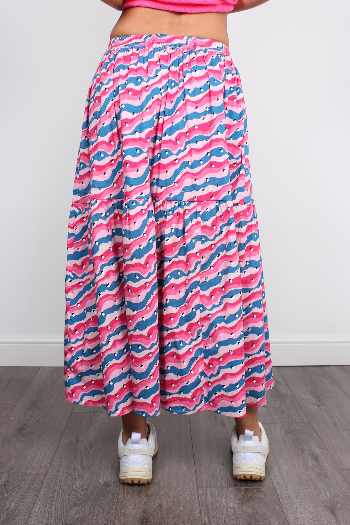 PPL Lea Skirt in Squiggle Star 01 in Pink & Blue