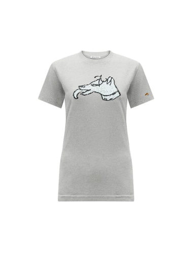 BF Colour Block Dog T-shirt in Grey