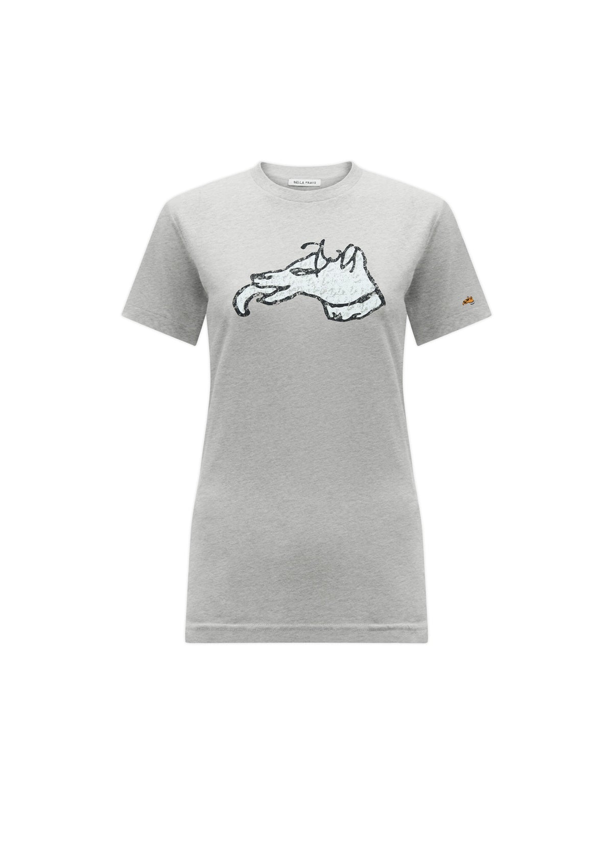 BF Colour Block Dog T-shirt in Grey