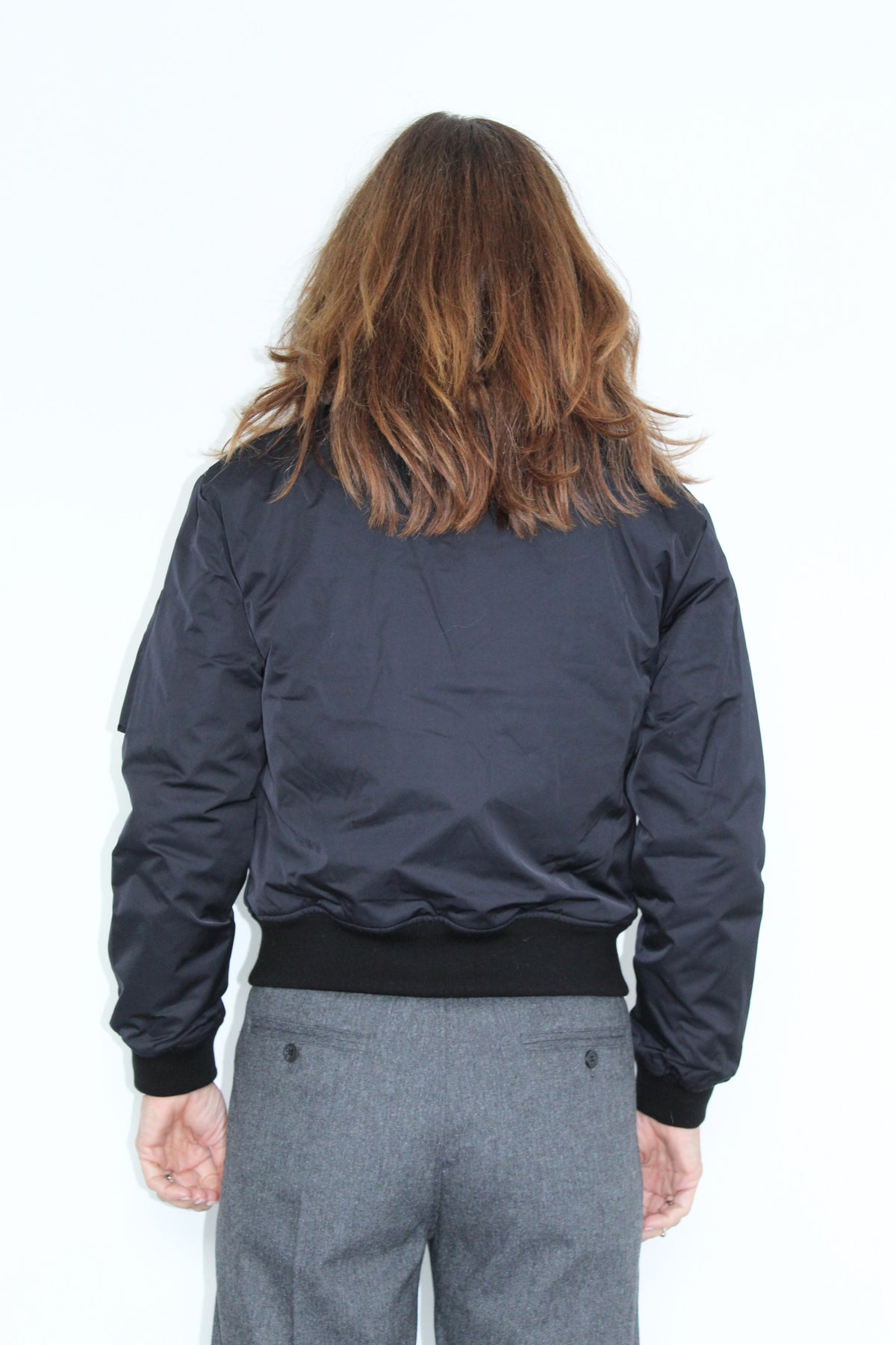 BR Hello Bomber Jacket in Off Black
