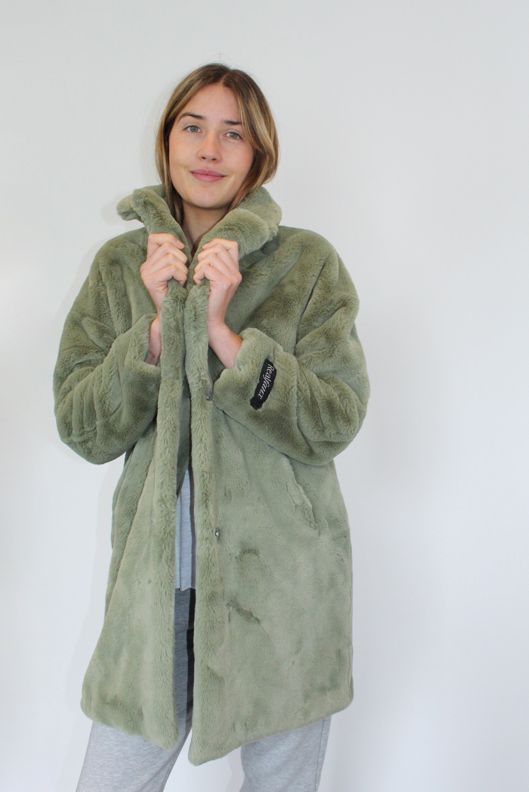 R&P Joela Faux Fur Coat in Mistletoe