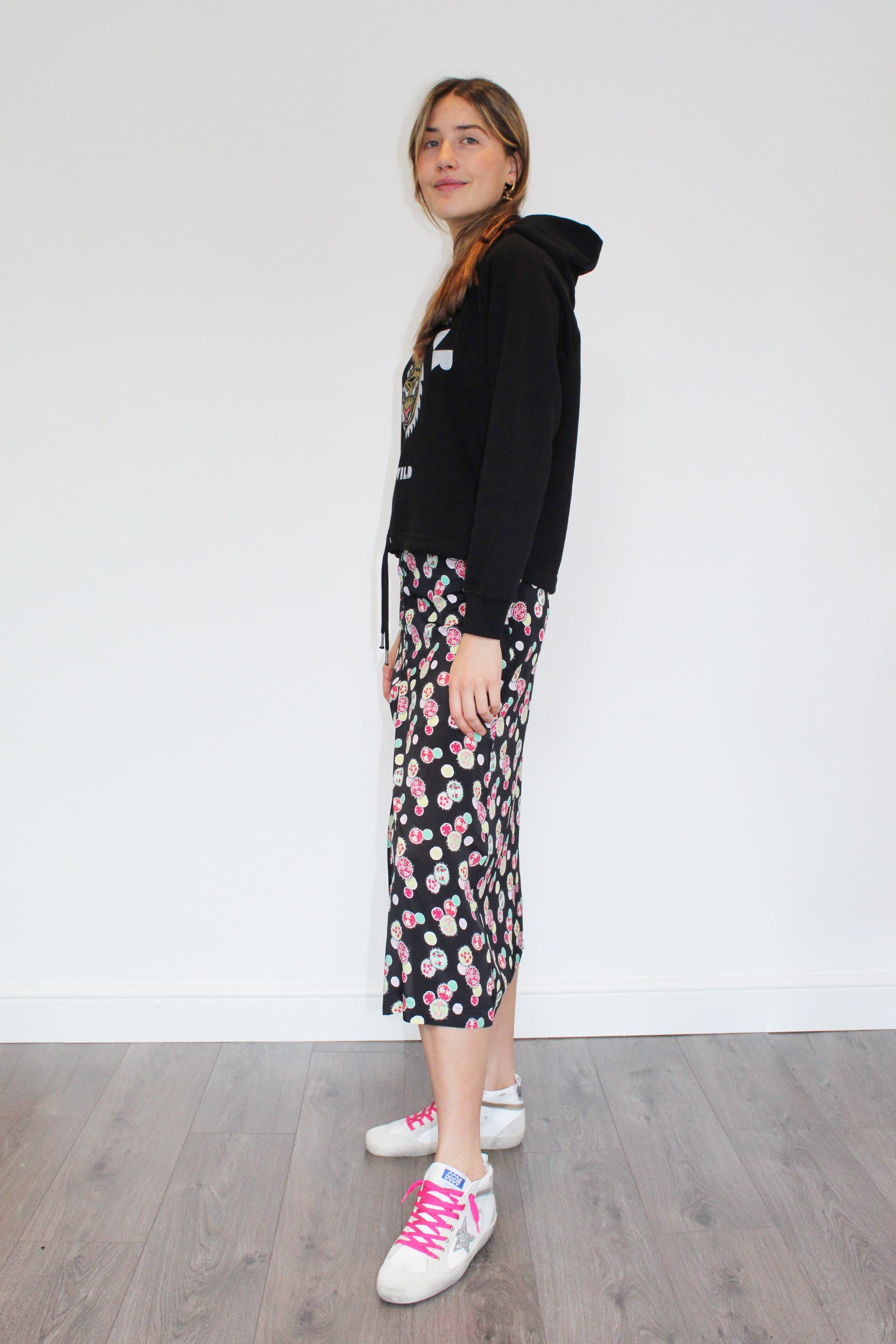 PPL Lauren Skirt in Floral Attack 03 Multi on Black
