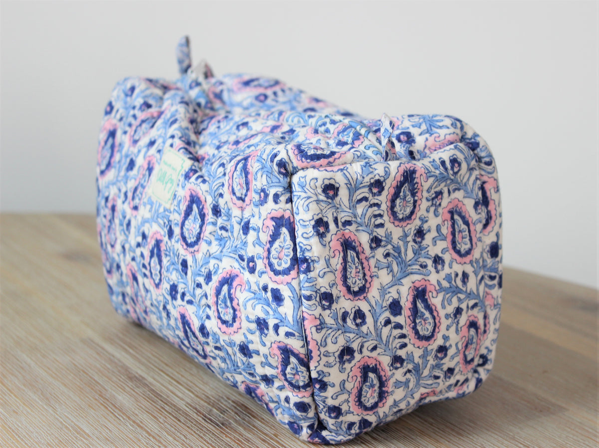DG Paisley Cosmetic Case in Blue & Pink