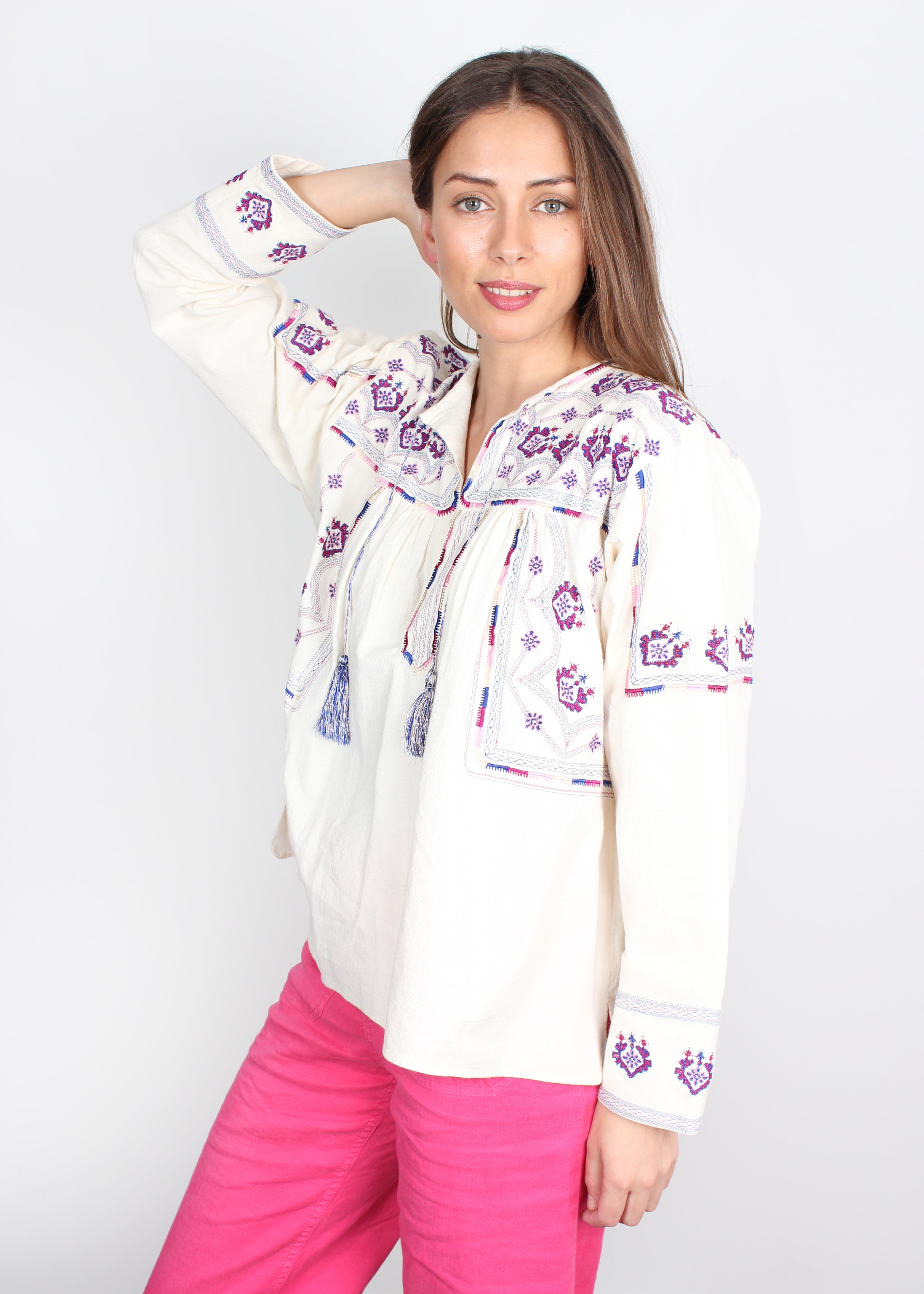 Isabel Marant Étoile embroidered cotton ecru blouse