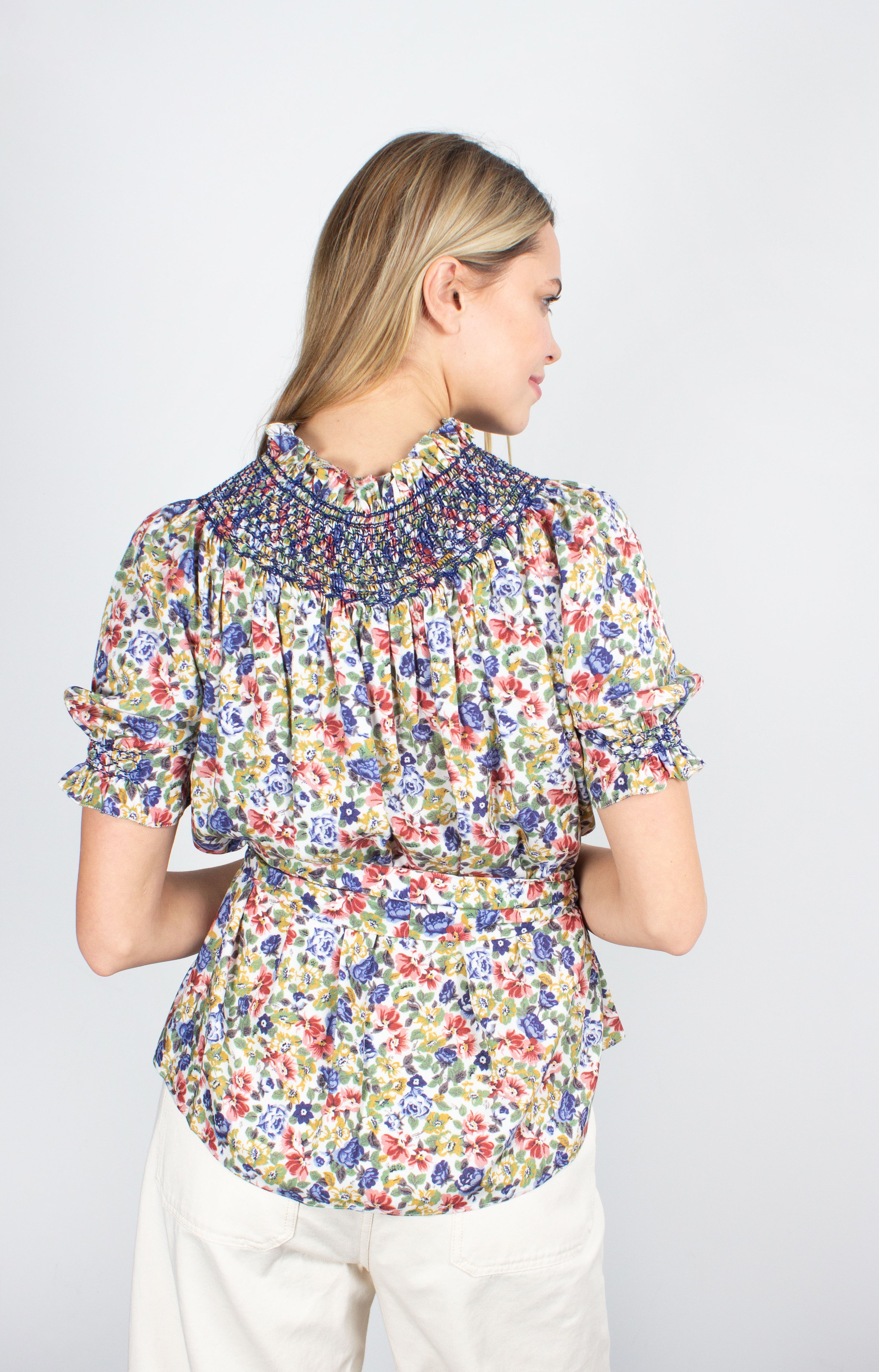 Loretta Caponi Maria floral-print blouse
