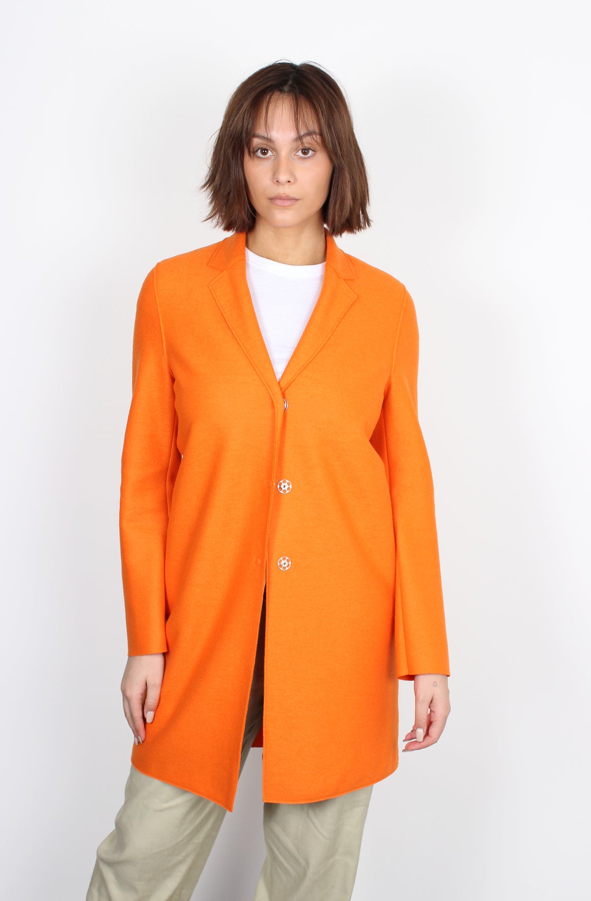 Harris Wharf London A1301 cocoon clementine wool coat
