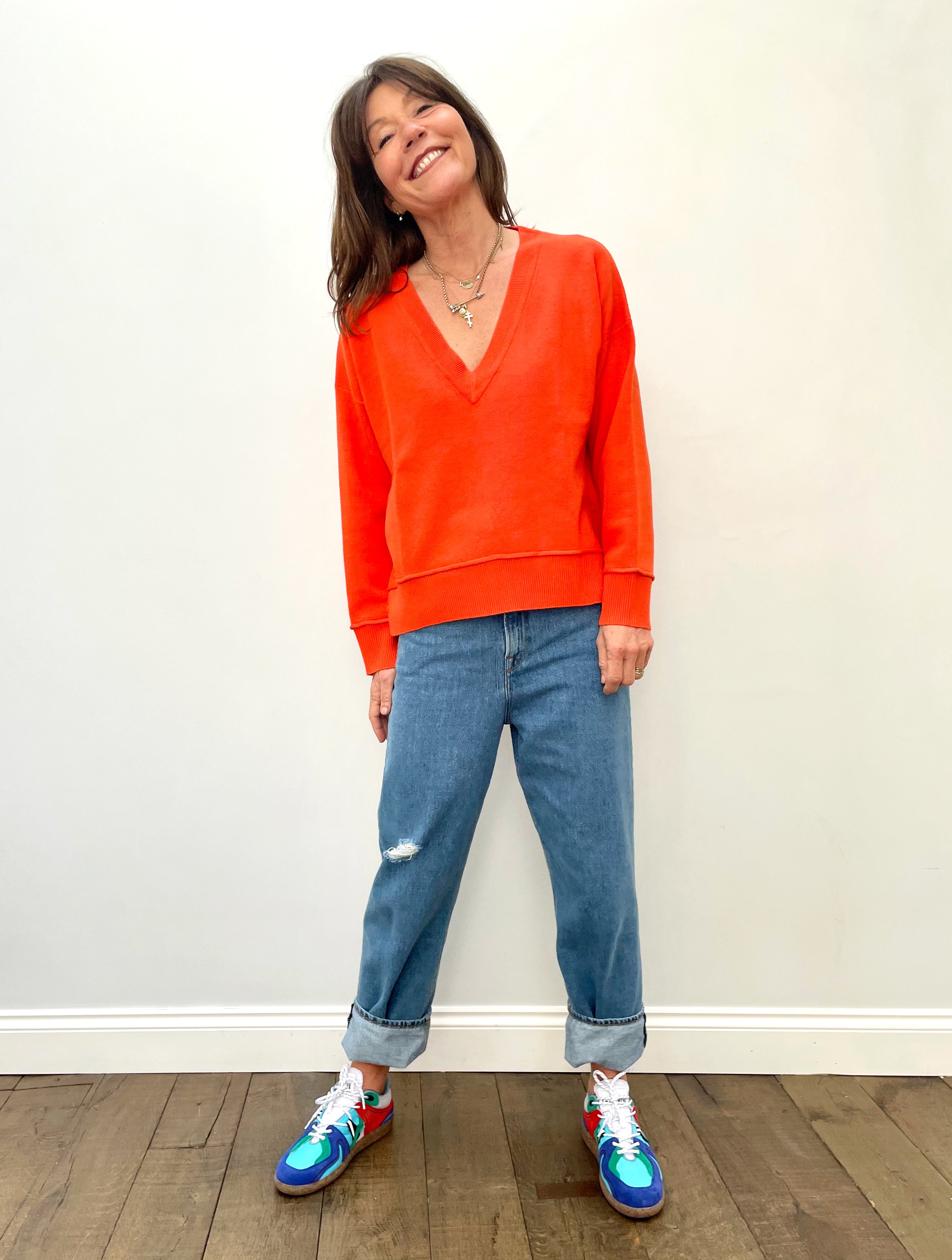 EA Zoetry Boxy Knit in Spicy Orange