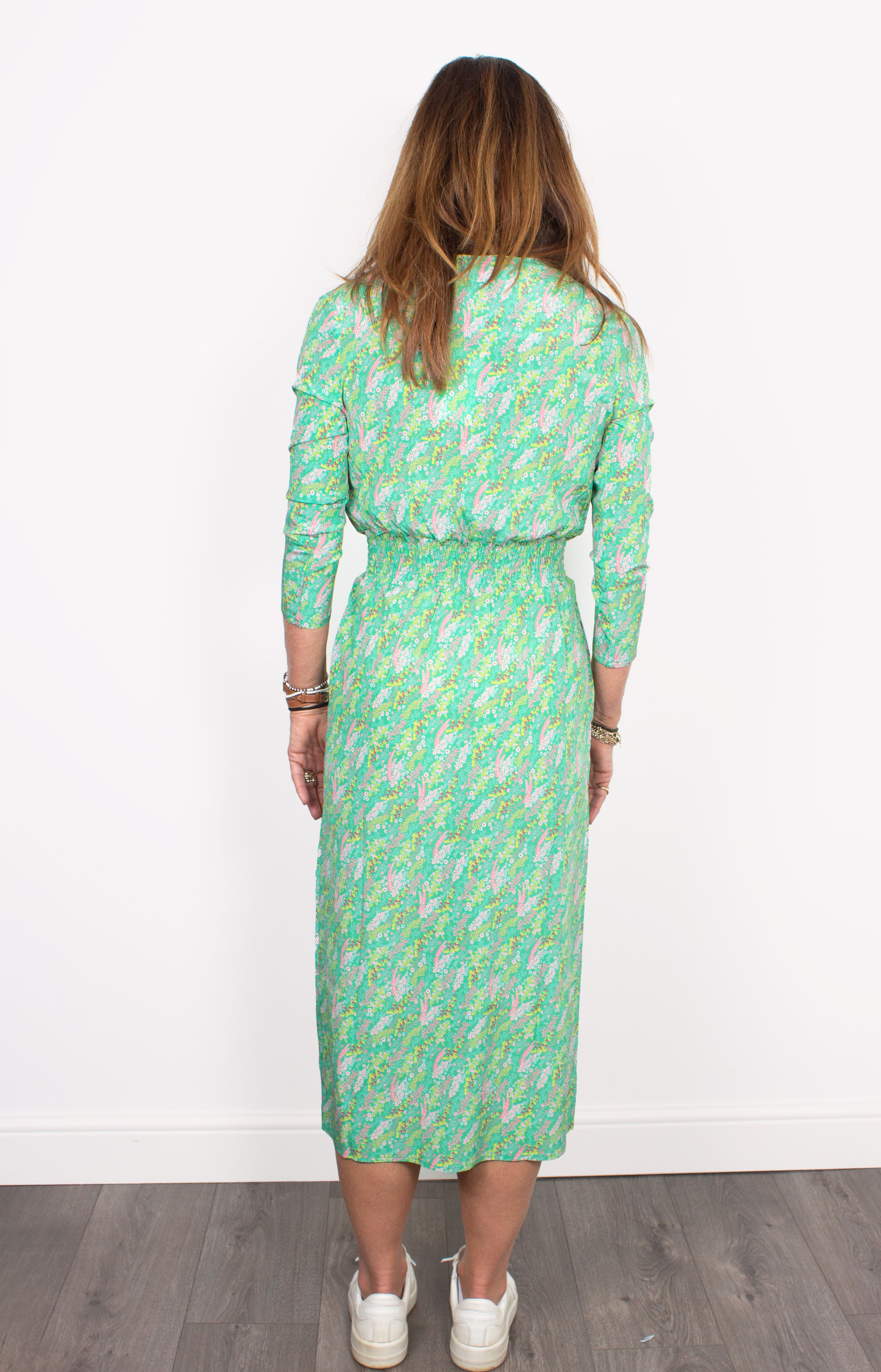PPL Tiffany Dress in Wild Flowers 03 in Multi on Green