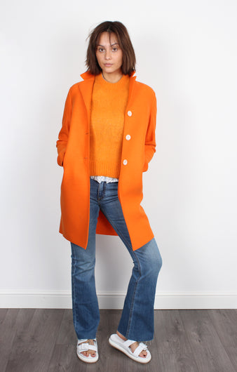 Harris Wharf London A1215 boxy clementine wool coat