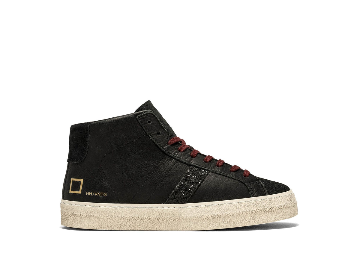 D.A.T.E Hill high-top black suede trainers
