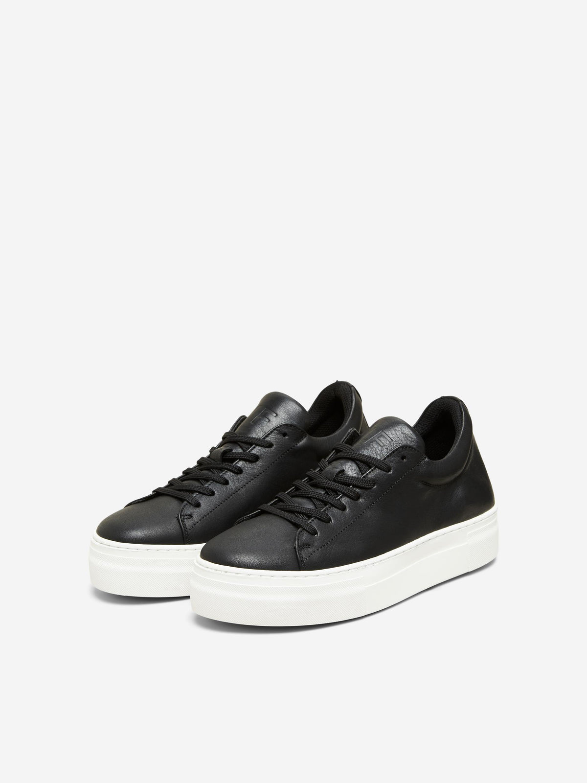 SLF Hailey Leather Trainer in Black