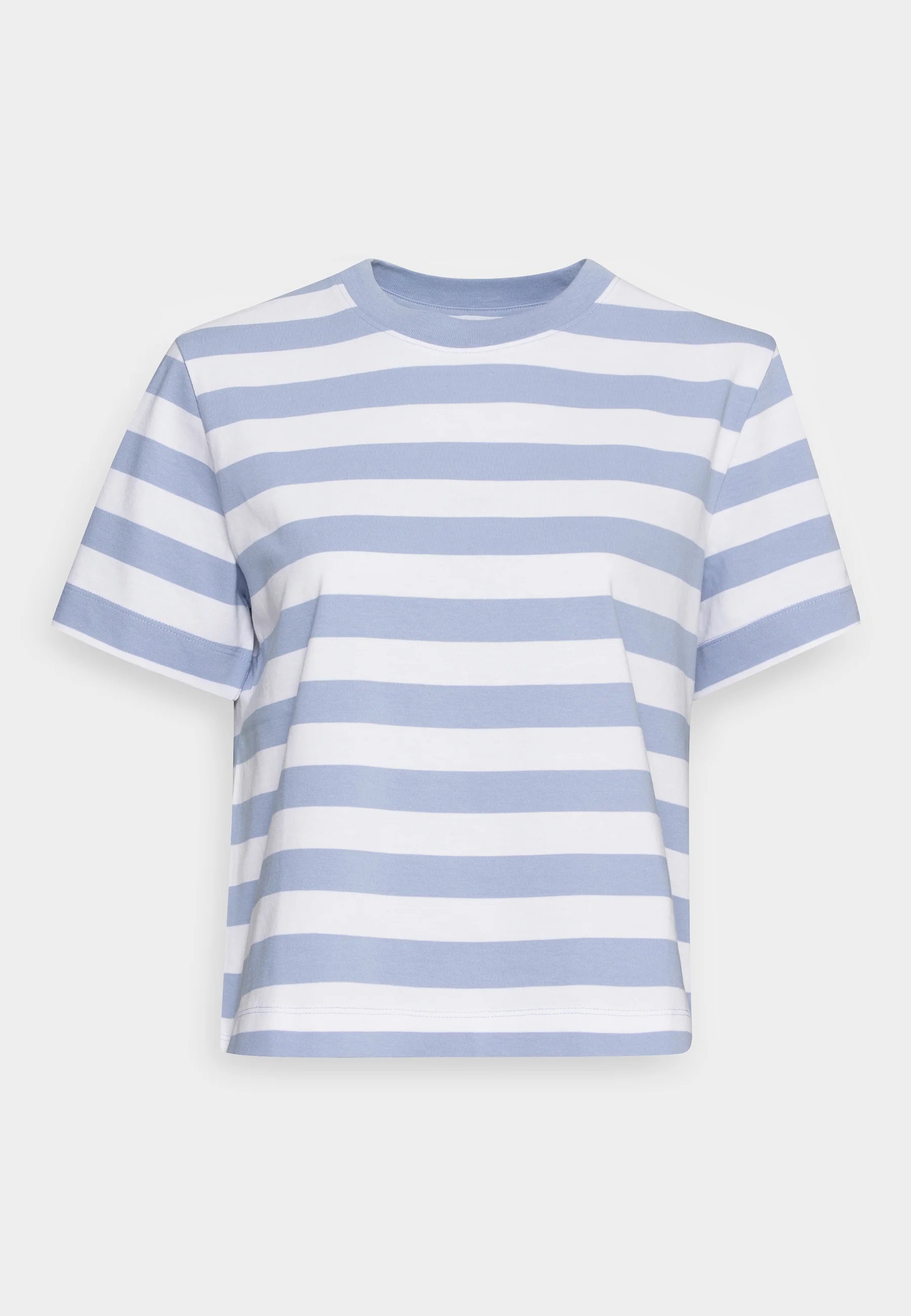 SLF Essential Striped SS Boxy Tee in Blue Heron