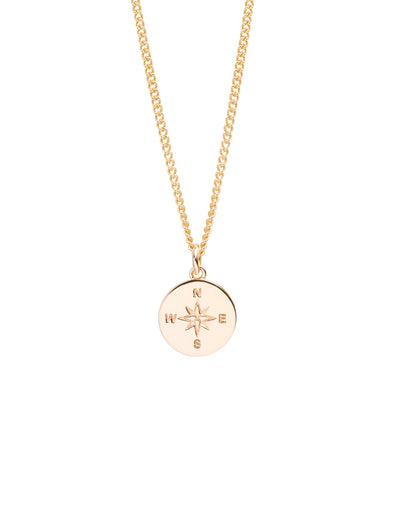 TS Large Gold Compass Necklace 60cm