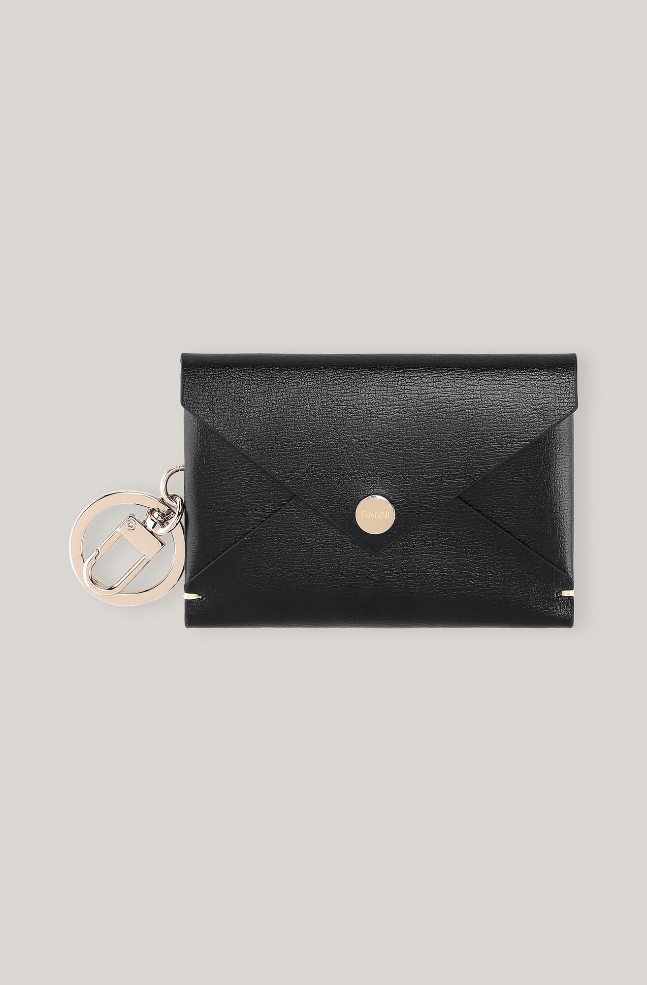 GANNI A4010 Keychain Wallet in Black