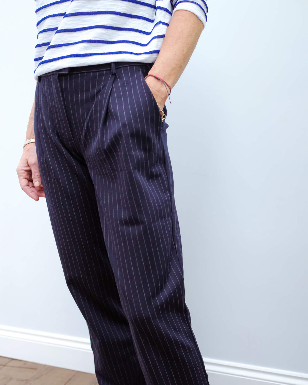 MM Teulada trousers in blue, grey