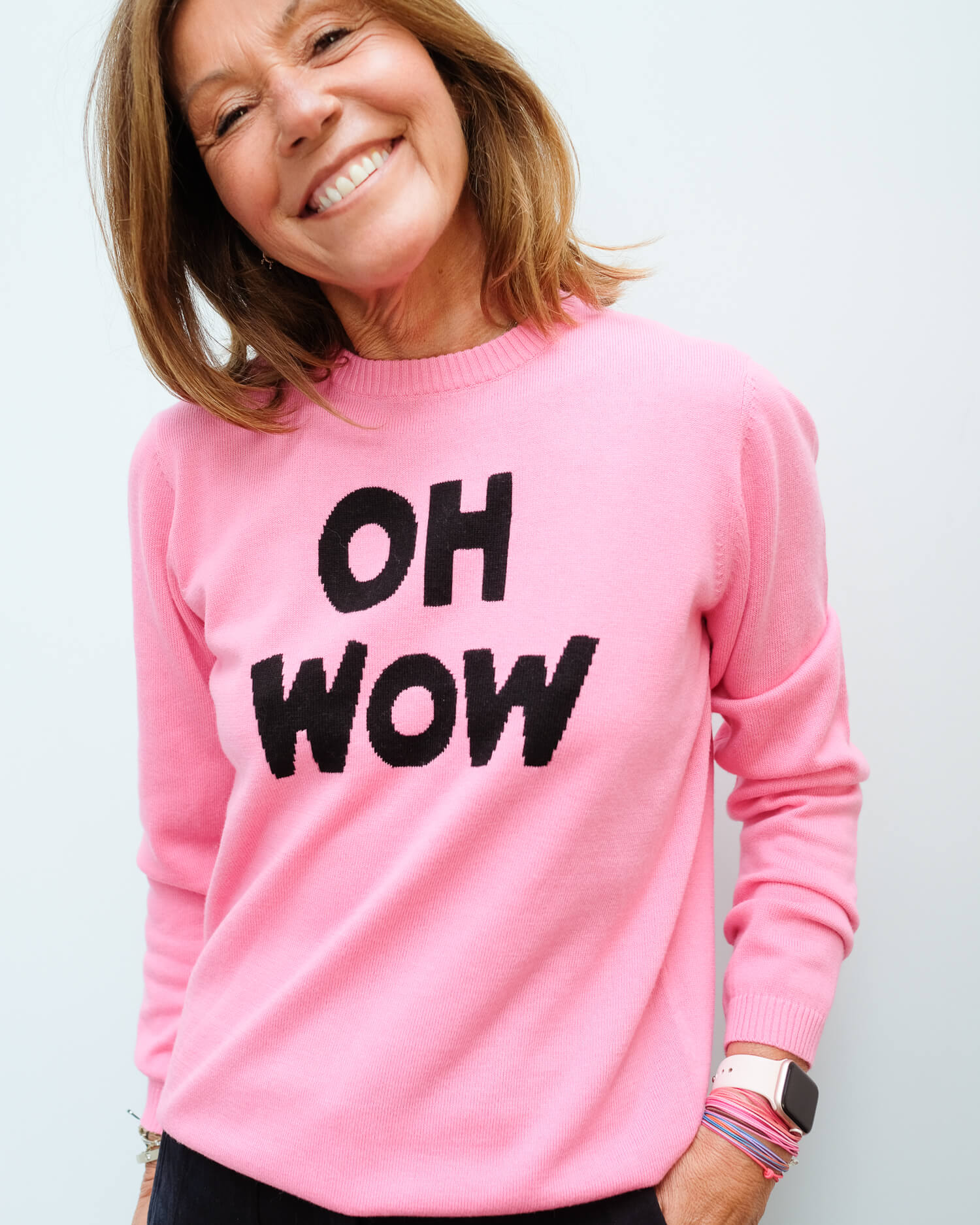 BF Oh Wow jumper in pink