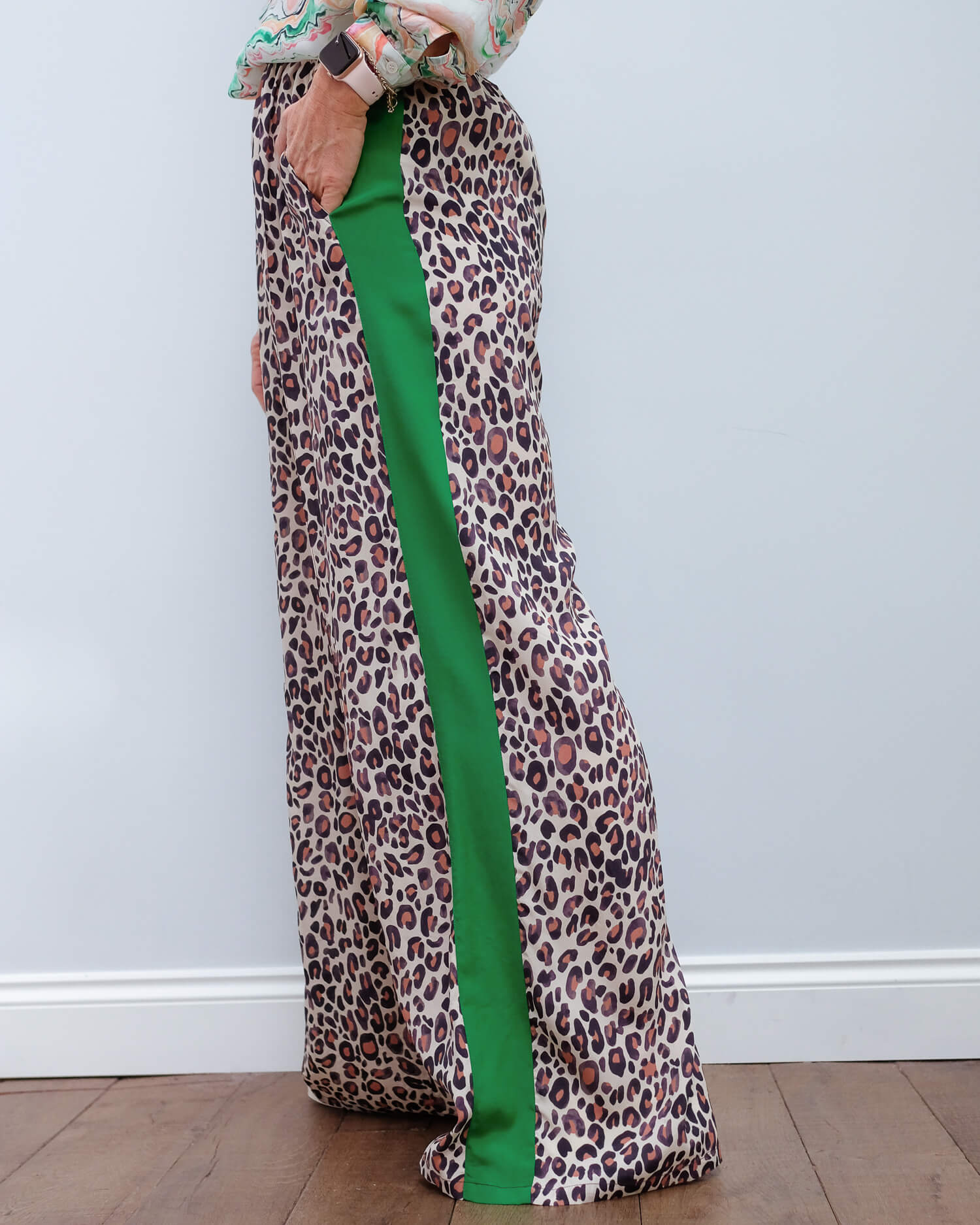 PP Kylie trousers in leopard 04/green stripe