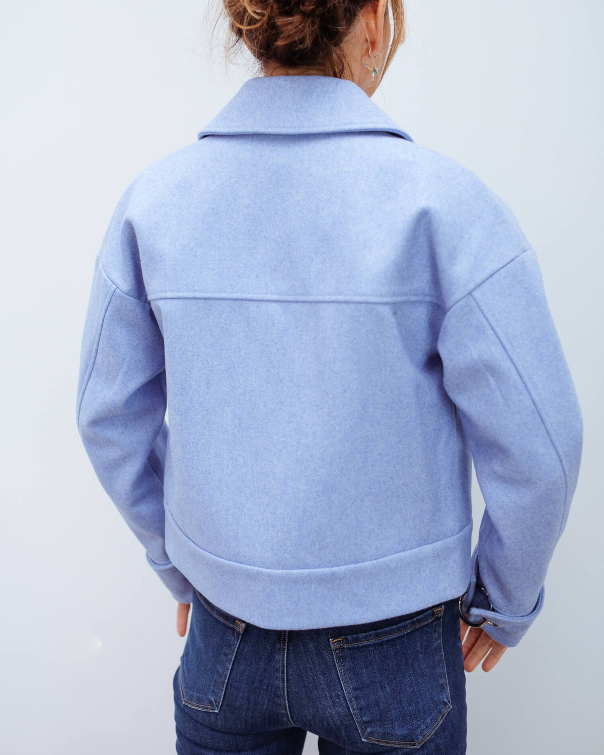 SLF Betty wool jacket in blue melange