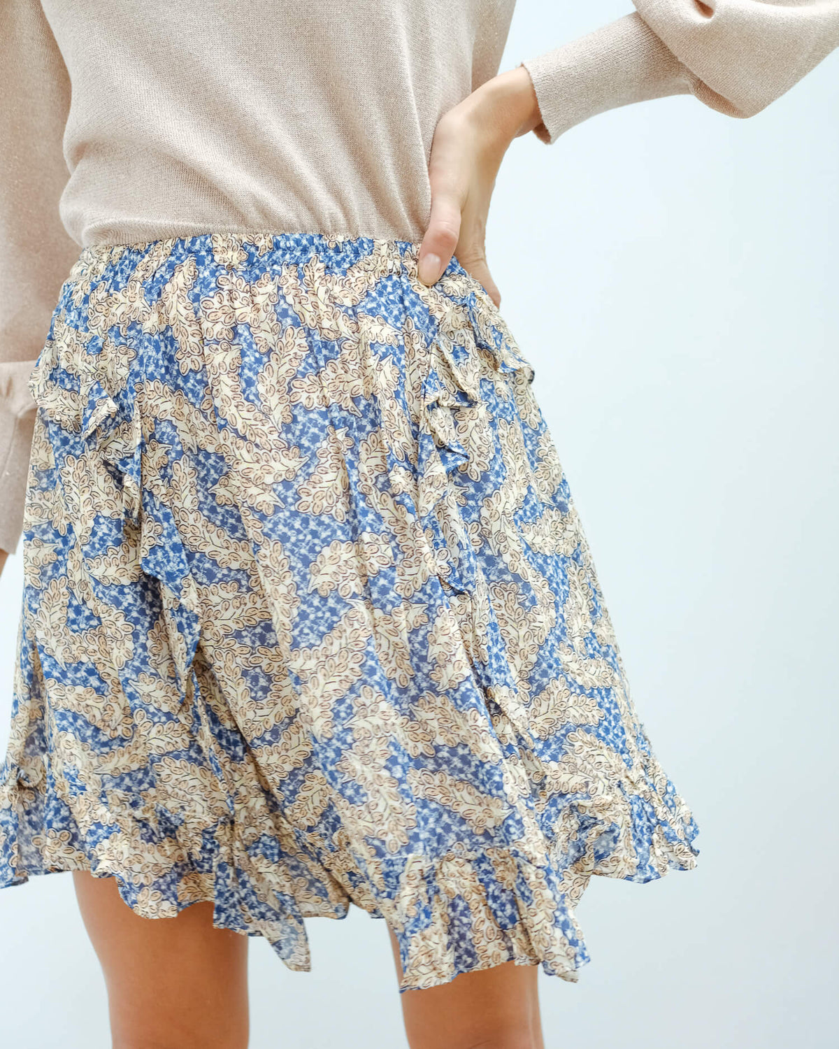 SEC.F Widly short skirt in creme de peche