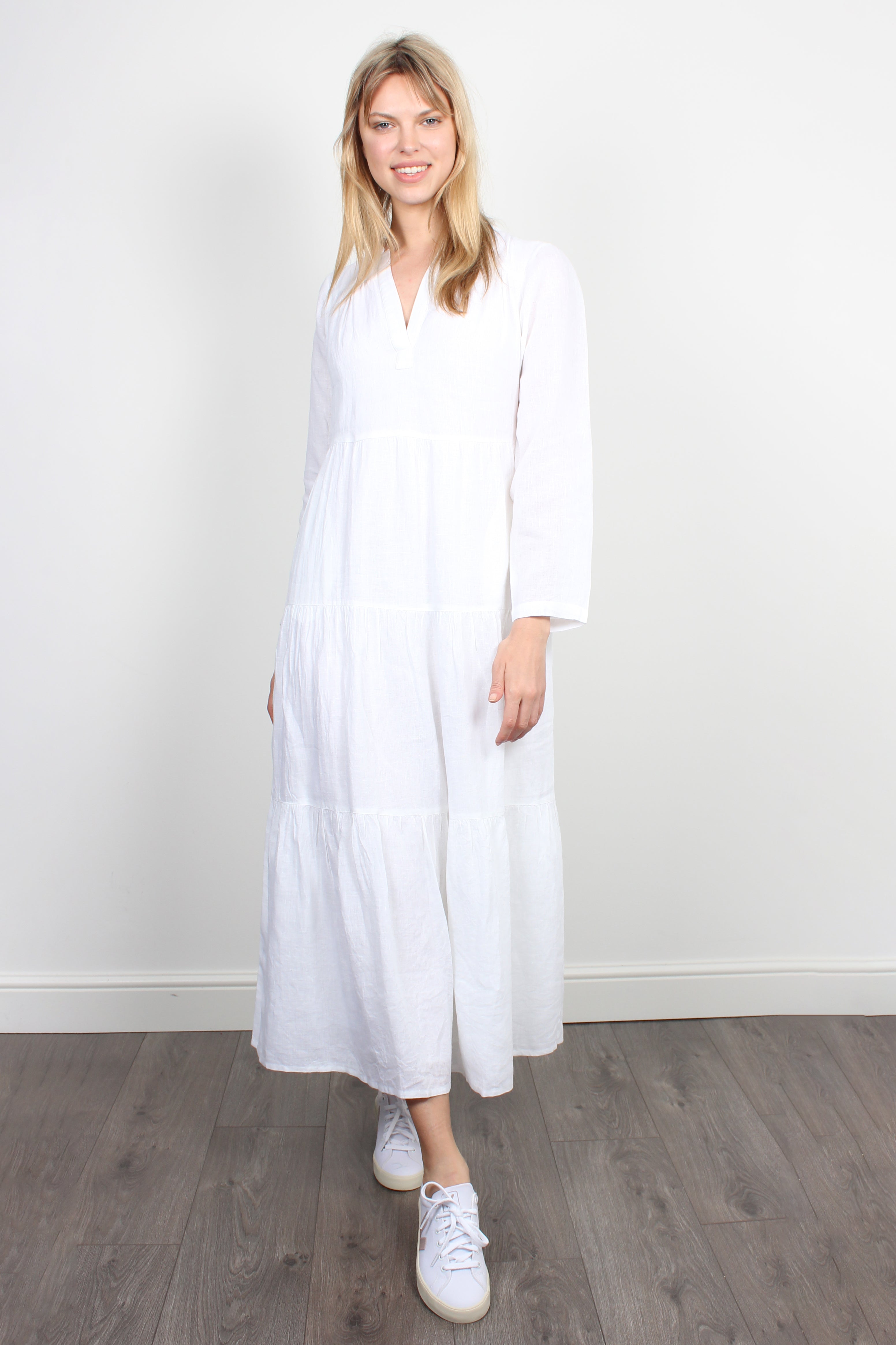 Dilli Grey Kate linen white maxi dress