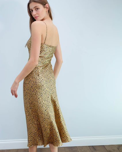 RIXO Holly cami dress in leopard
