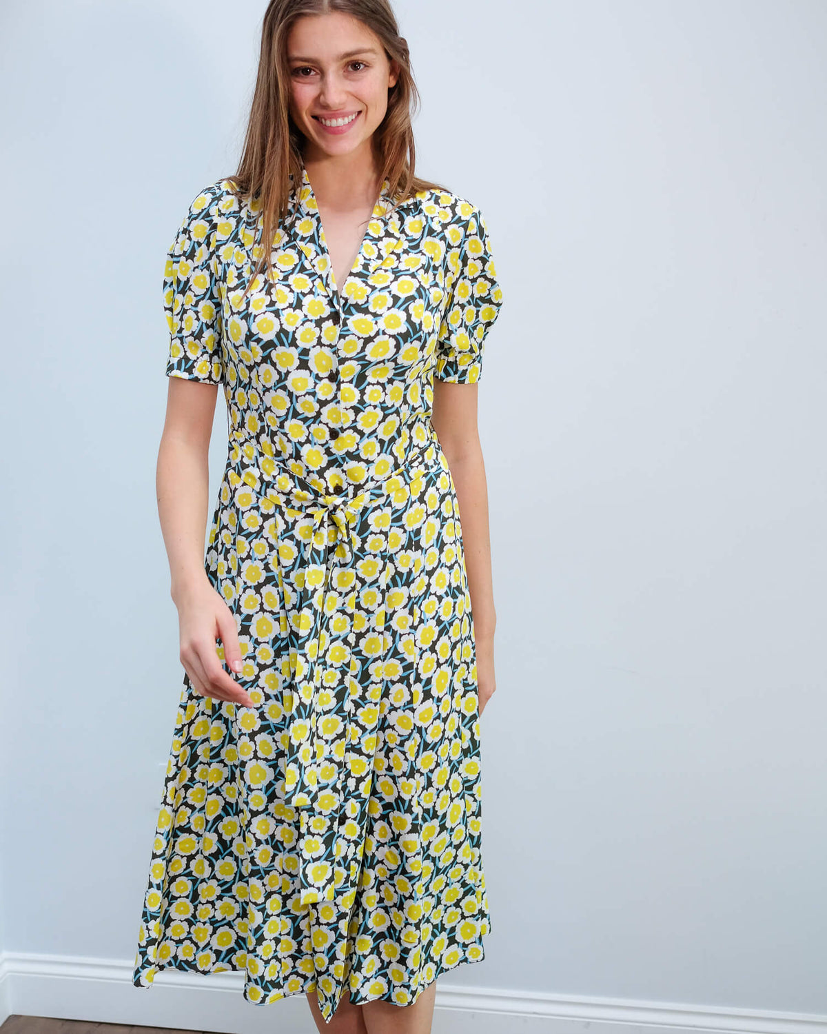 DVF Lily dress in daisies canteen