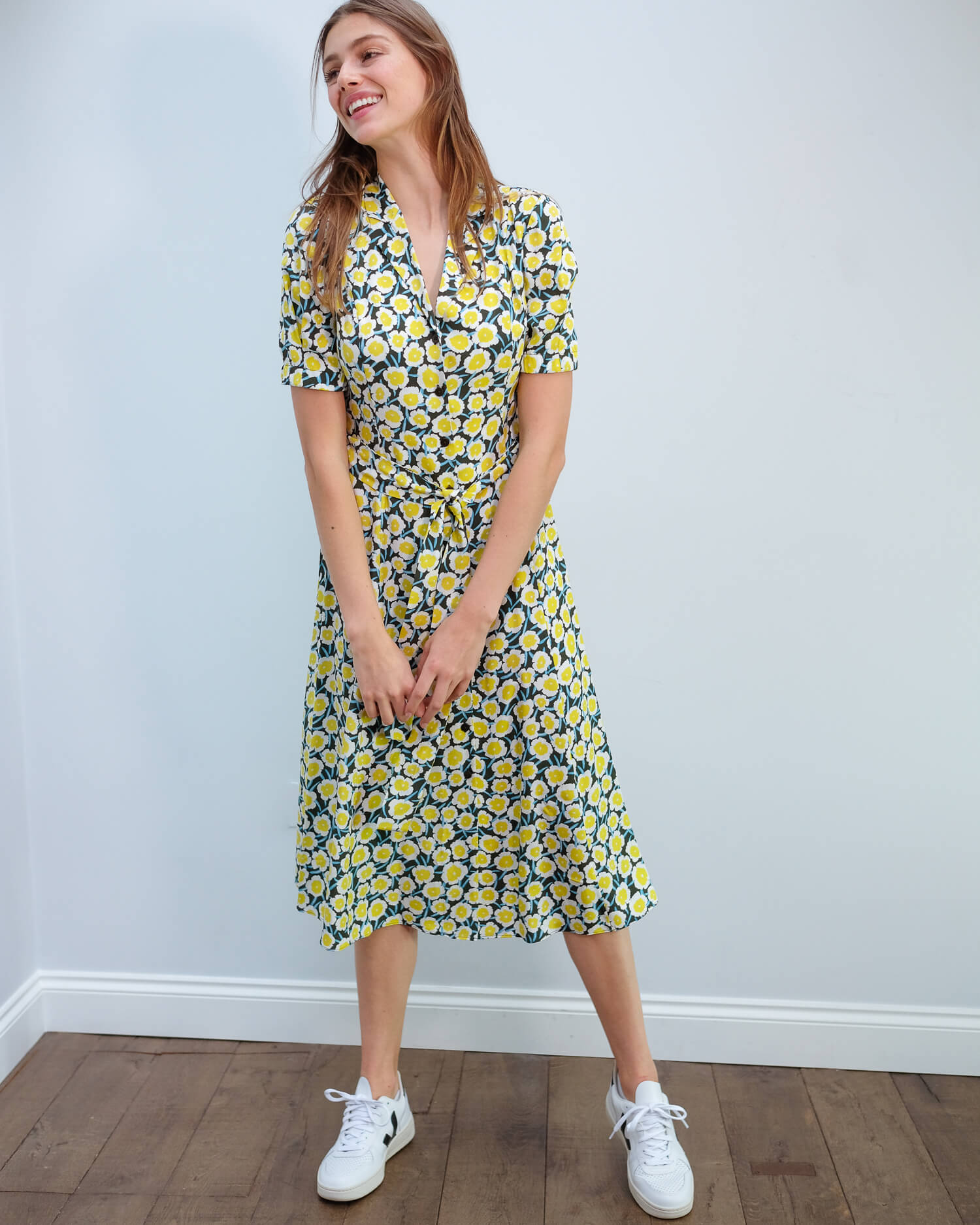 DVF Lily dress in daisies canteen