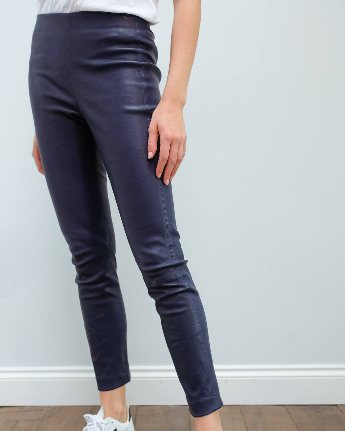 R&B Simone leather pant in royal blue