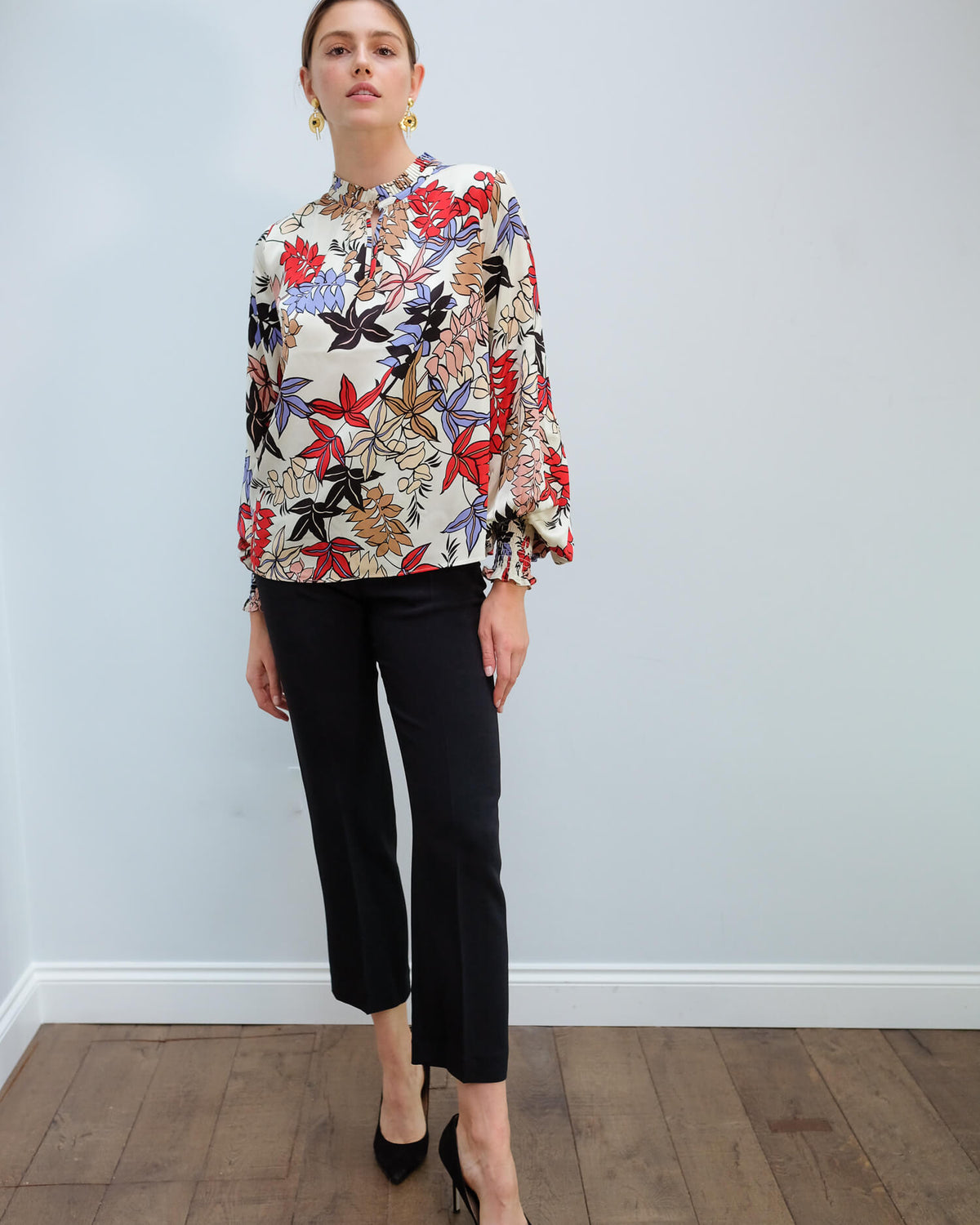 M Jessa floral top in ivory