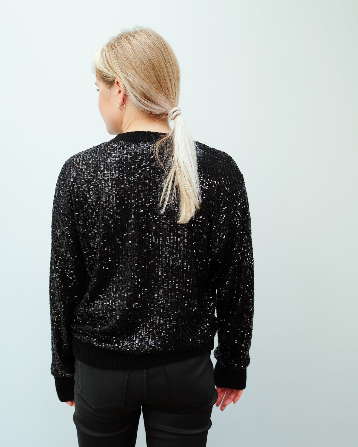 EA Wimmer Sequin Pullover in Black